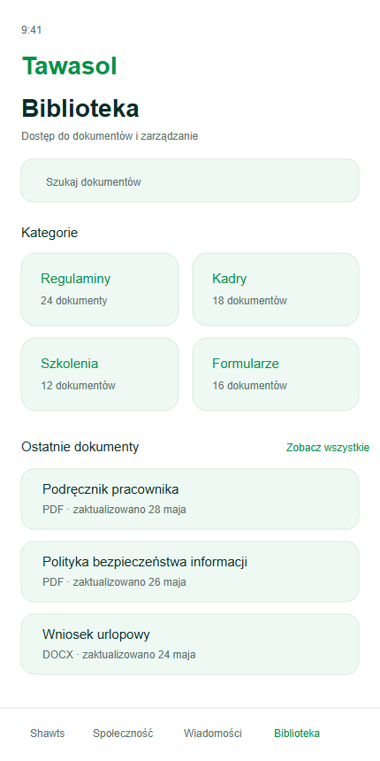 Polski interfejs Tawasol